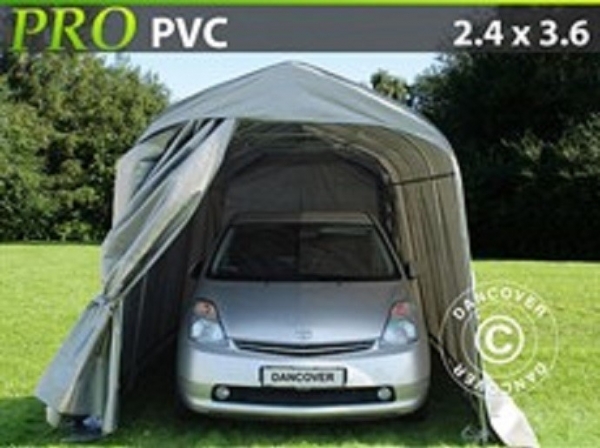 Garagetält 2,4 x 3,6 x 2,34 m PVC Grå Nu! 4946:-