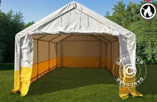  Förvaringsarbetstält PRO 4x6x2x3,1m PVC 500g, Vit/Gul