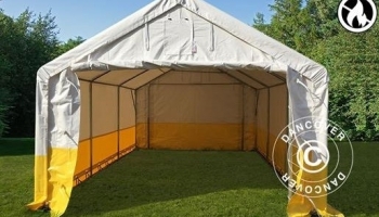  Förvaringsarbetstält PRO 4x6x2x3,1m PVC 500g, Vit/Gul