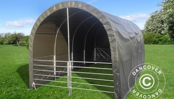 Vindskydd för djur 3 x 6 x 2,8 m PVC Grön