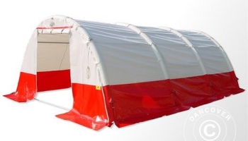 Medicinskt & nödsituationstält Uppblåsbart Bågformat Flexchelter PRO, 5,5 X 4 m, Vit/Röd