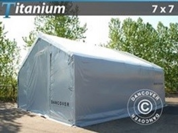 Lagerhall  Titanium 7,00 x 7,00 x 2,5 x 4,2 m Vit/Grå