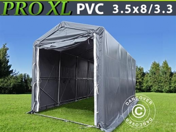 Lagerhall-Båthall PRO XL 3,5 x 8 x 3,3 x 3,94 m PVC Grå