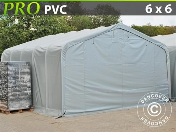 Lagertält PRO 6,0 x 6,0 x 3,7 m Grå nu 24151:-