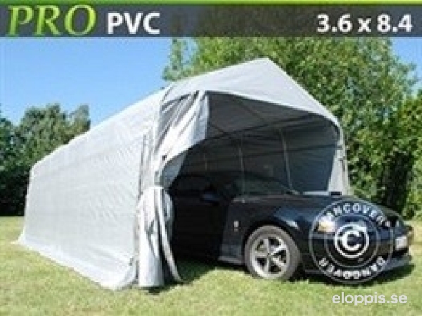 Garagetält PRO 3,6 x 8,4 x 2,7 Grå PVC 10300:-